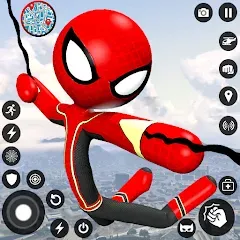 Взлом Spider Stickman Rope Hero Game  [МОД Unlocked] - полная версия apk на Андроид