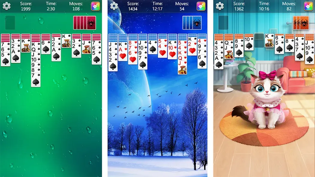 Spider Solitaire Fun (Спайдер Солитер Фан)  [МОД Много монет] Screenshot 1