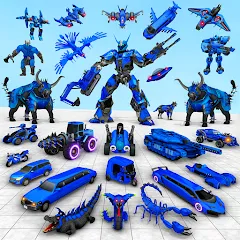 Скачать взлом Bull Robot Car Game:Robot Game  [МОД Unlimited Money] - полная версия apk на Андроид