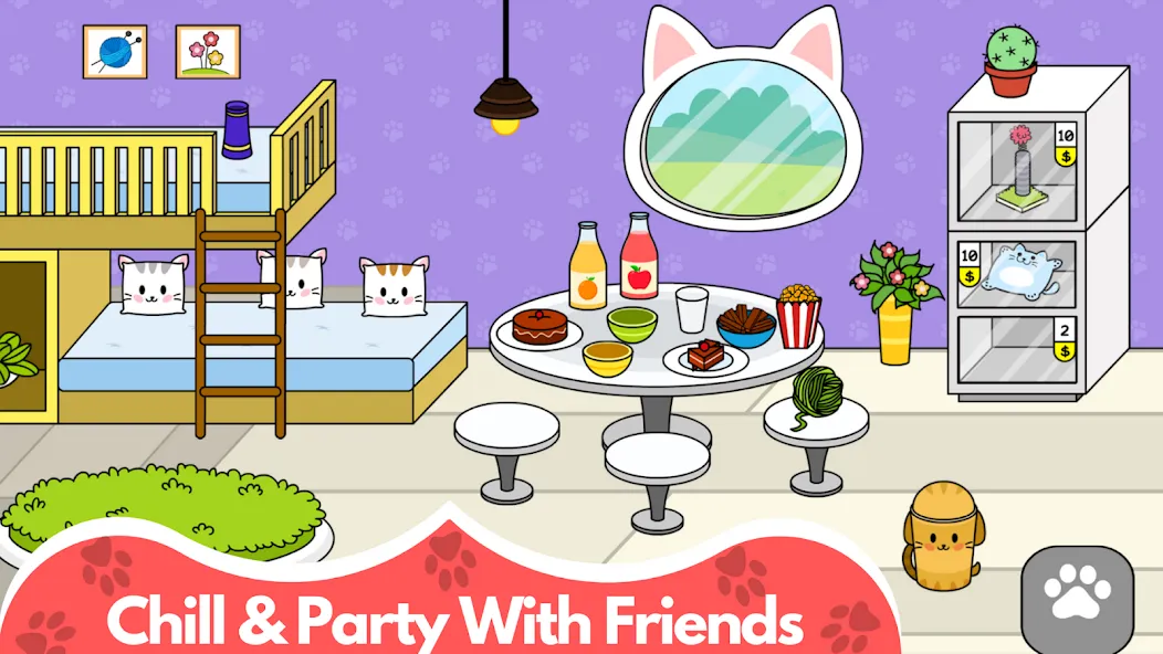 My Cat Town - Cute Kitty Games  [МОД Бесконечные деньги] Screenshot 3
