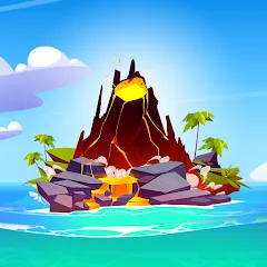 Взломанная Volcano Island - Sim Game (Вулканический остров)  [МОД Unlimited Money] - последняя версия apk на Андроид