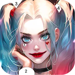 Скачать взломанную Clown Color, Paint by number  [МОД Бесконечные монеты] - стабильная версия apk на Андроид