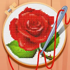 Взломанная Cross-Stitch: Coloring Book (Кросс)  [МОД Все открыто] - последняя версия apk на Андроид