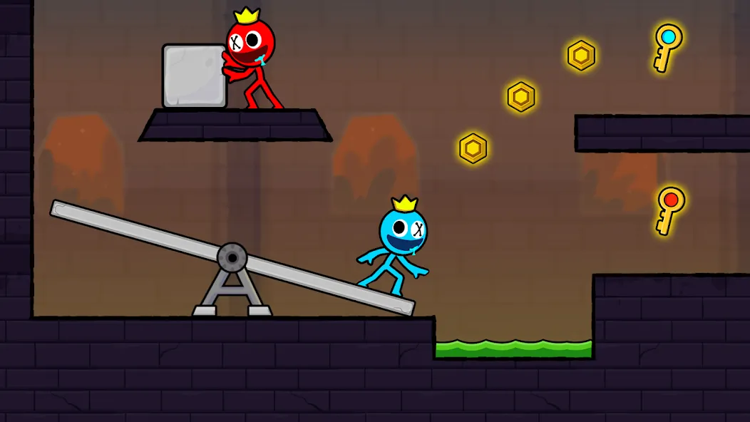 Red and Blue Stickman 2024 (Ред энд Блу Стикмен 2)  [МОД Unlimited Money] Screenshot 2