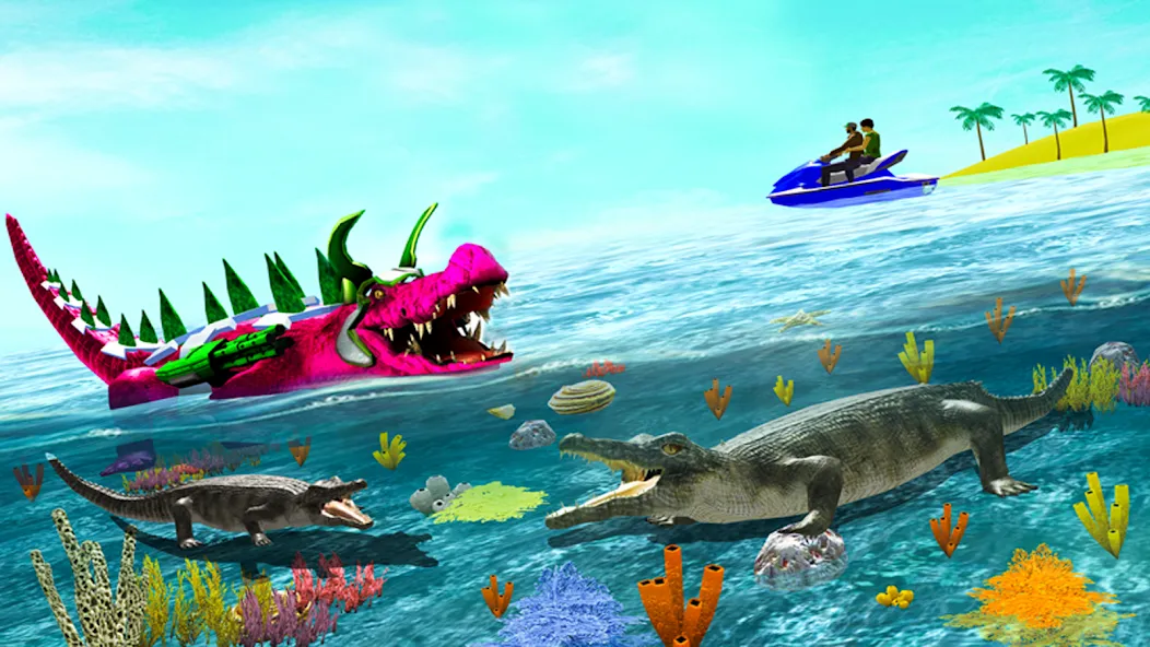 Robot Game Transform Crocodile  [МОД Меню] Screenshot 2