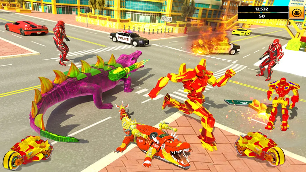 Robot Game Transform Crocodile  [МОД Меню] Screenshot 5
