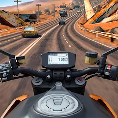 Скачать взломанную Moto Rider GO: Highway Traffic (Мото Райдер ГО)  [МОД Menu] - полная версия apk на Андроид