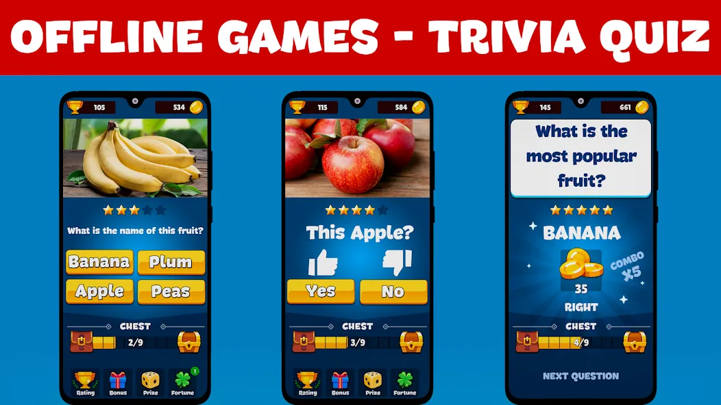 Trivia Quiz: Fun Offline Games  [МОД Много монет] Screenshot 1