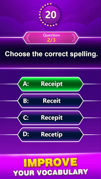 Spelling Quiz - Word Trivia (Спеллинг Квиз)  [МОД Бесконечные деньги] Screenshot 4
